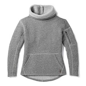 Smartwool Hudson Trail Gray Merino Wool Fleece Funnel Neck Pullover Wmns Sz M